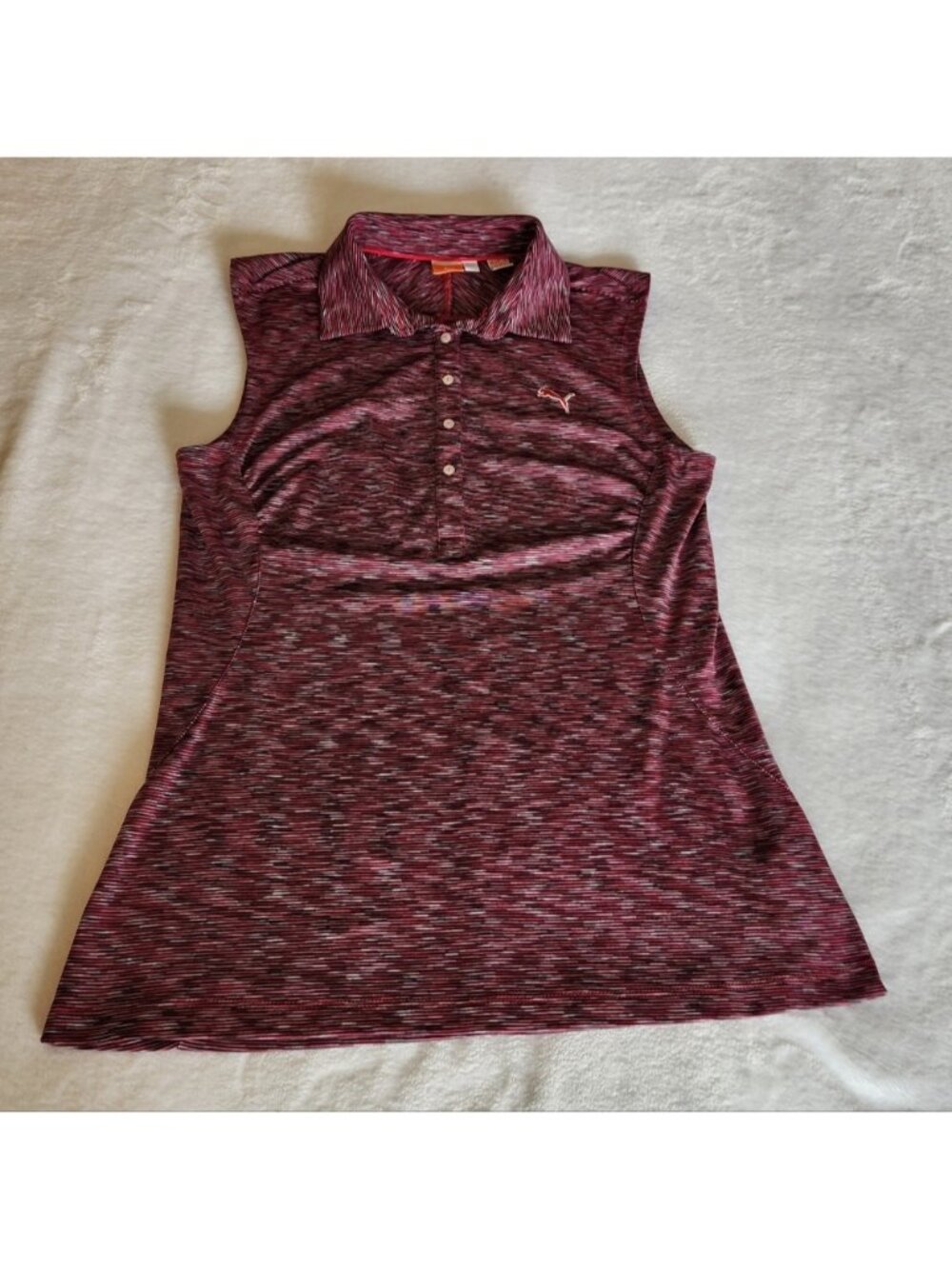 Golf Sleeveless Polo Shirt Women's Size Medium Burgundy Color - Picture 3 of 3